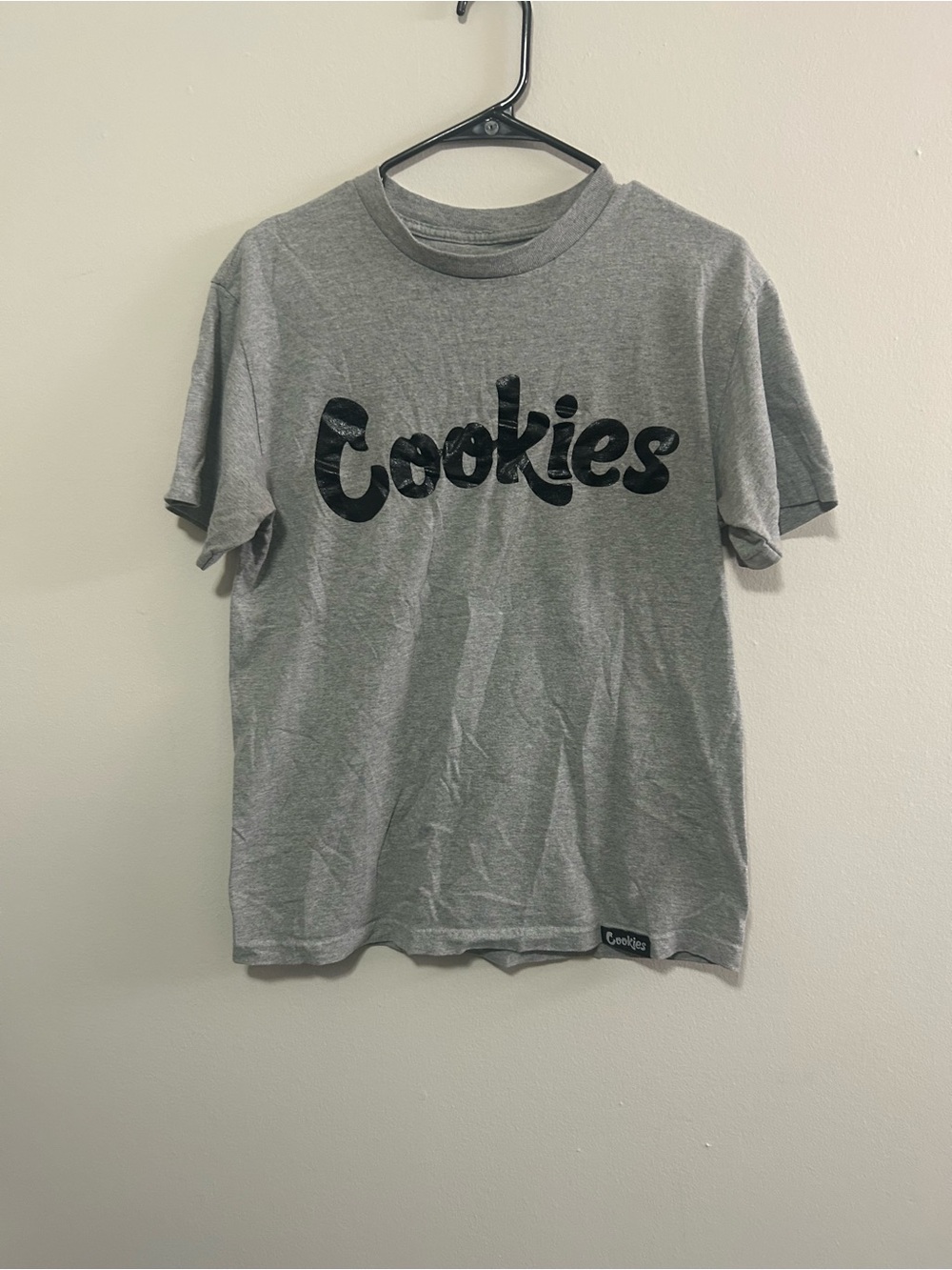 Cookies Men's Grey Logo Short Sleeve Tee - Crew Neck